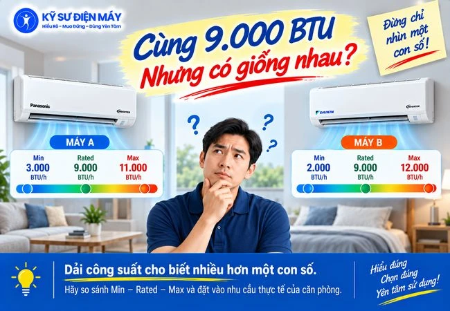 So công suất điều hoà: đừng chỉ nhìn con số Rated.