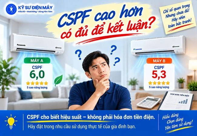 So sánh khả năng tiết kiệm điện: CSPF cao hơn có đủ để kết luận?