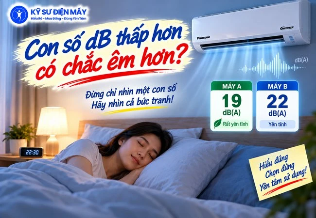 So độ ồn điều hoà:Con số dB thấp hơn có chắc êm hơn?