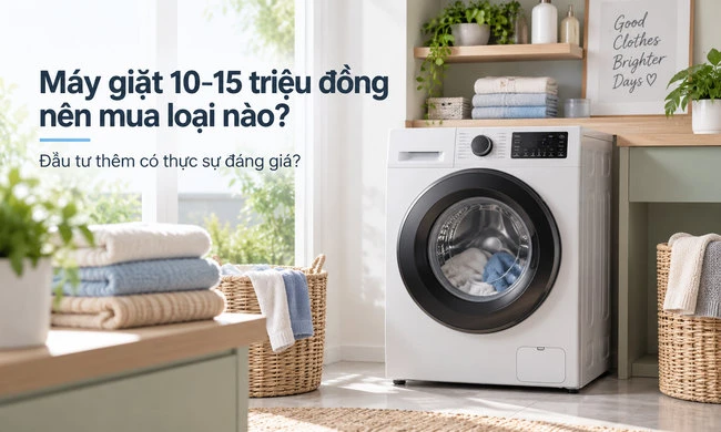 Máy giặt 10 –15 triệu đồng nên mua loại nào? Đầu tư thêm có thực sự đáng giá?