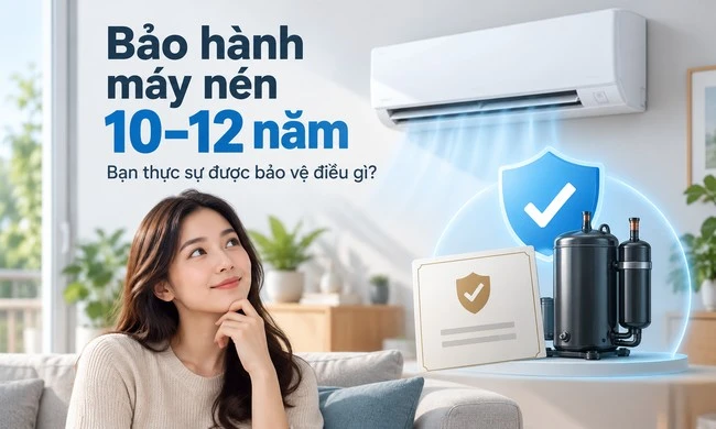 “Bảo hành máy nén 10–12 năm” — người mua thực sự được bảo vệ điều gì?