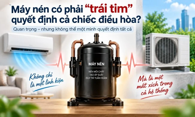 Máy nén có phải “trái tim” quyết định cả chiếc điều hòa?