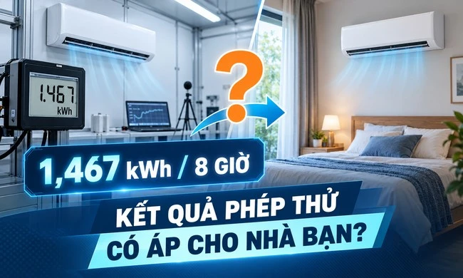 Casper JC-09IU36 dùng khoảng 1,467 kWh/8 giờ trong phép thử: có thể áp cho nhà bạn không?