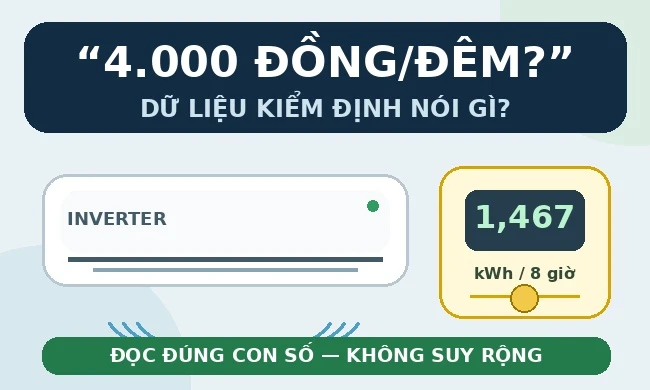 Casper JC-09IU36: dữ liệu kiểm định nói được gì ngoài thông điệp “4.000 đồng/đêm”?