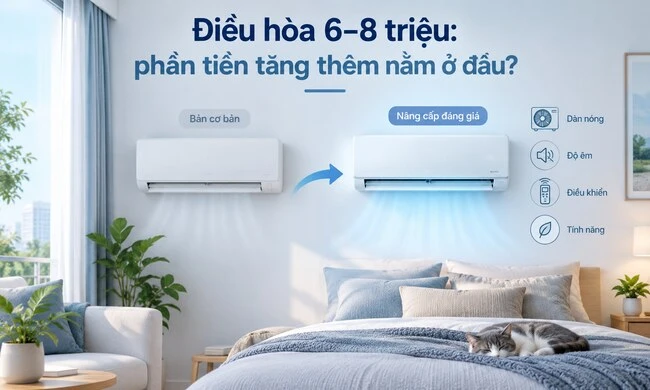 Điều hòa 6–8 triệu: phần tiền tăng thêm thường nằm ở đâu?