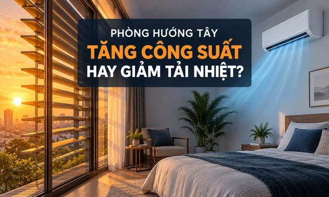 Phòng hướng Tây: ưu tiên tăng công suất hay giảm tải nhiệt?