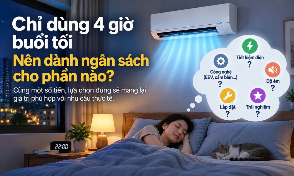 Chỉ dùng điều hòa 4 giờ buổi tối: nên dành ngân sách cho phần nào?