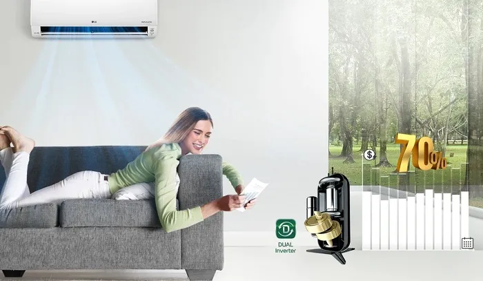 Tiết kiệm điện vượt trội với công nghệ Dual Inverter