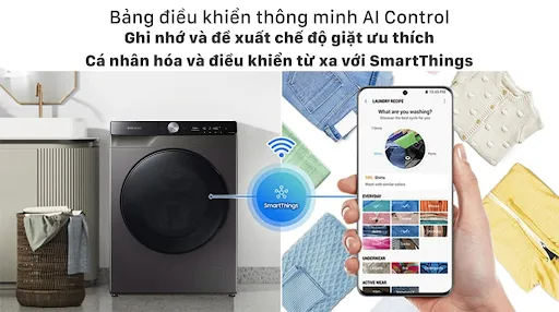 Bảng điều khiển AI Control ghi nhớ thói quen giặt