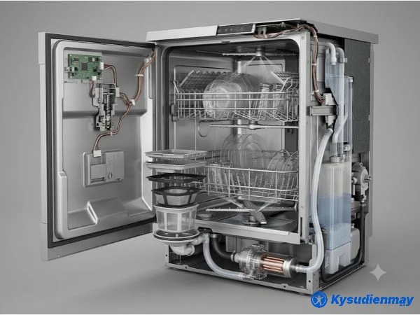 Máy Rửa Bát Hoạt Động Như Thế Nào? Cấu Tạo Chi Tiết Và Nguyên Lý Bóc Tách Dưới Góc Nhìn Kỹ Sư