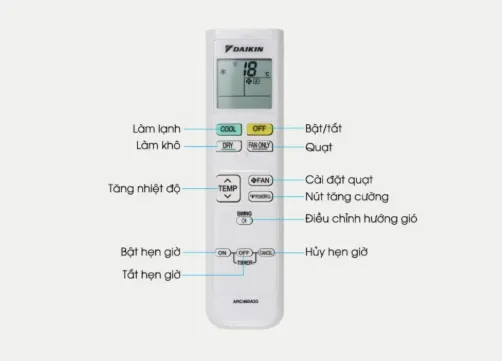 Các chế độ trên điều khiển điều hòa daikin
