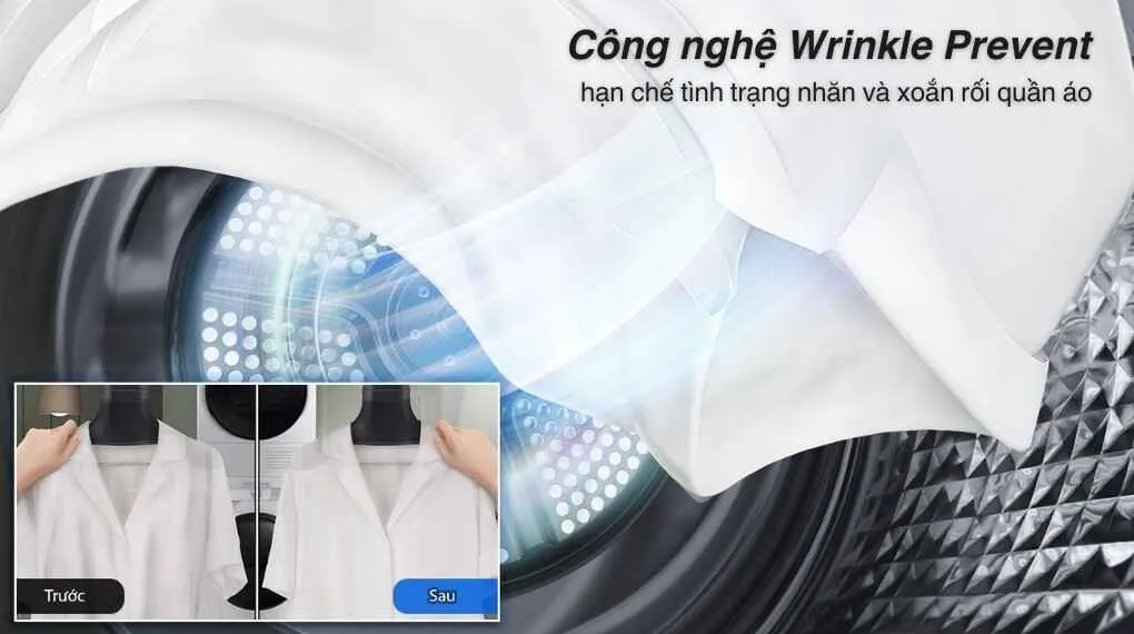 Chế độ Wrinkle Prevent - Chống nhăn áo quần hiệu quả