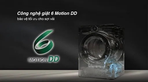 Công nghệ giặt 6 Motion DD – Giặt sạch mà vẫn bảo vệ sợi vải