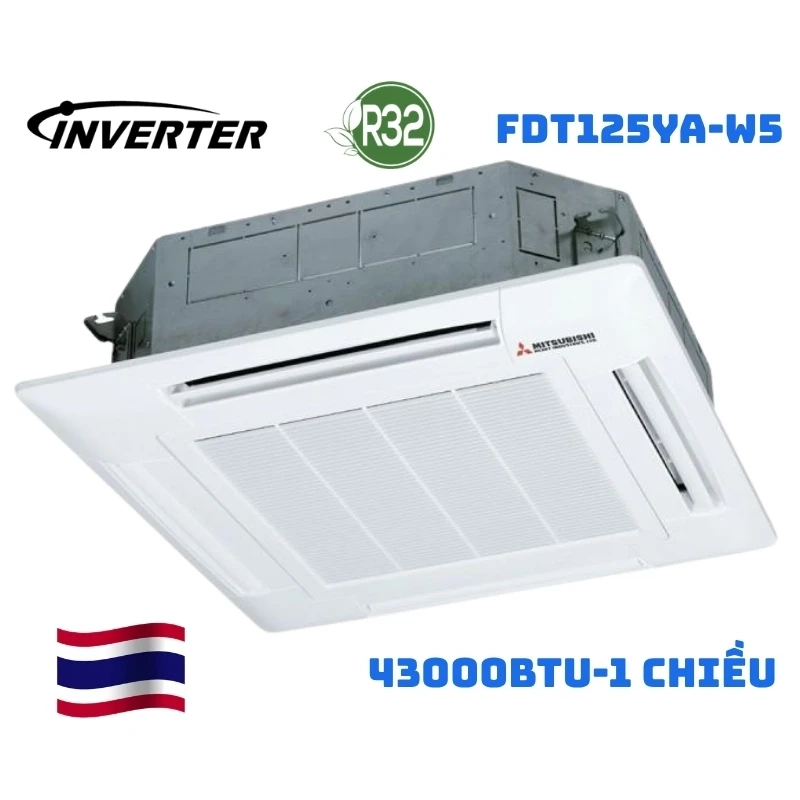 Điều Hoà Âm Trần Cassette Mitsubishi Heavy 43000BTU 1 Chiều Inverter FDT125YA-W5