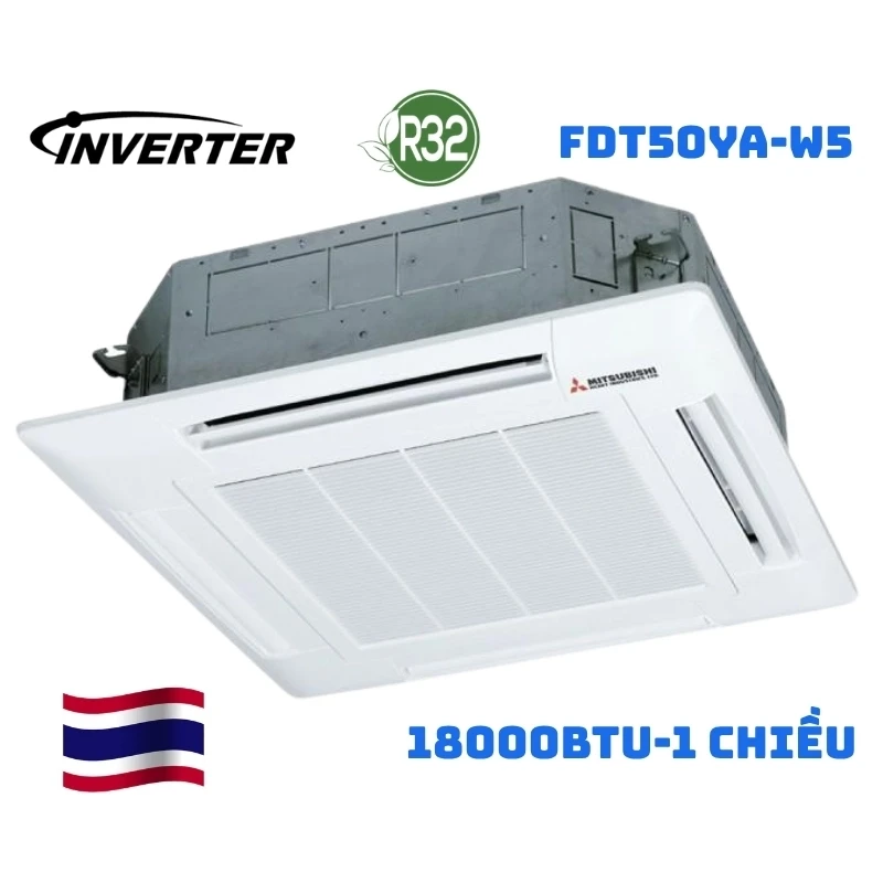 Điều Hoà Âm Trần Cassette Mitsubishi Heavy 18000BTU 1 Chiều Inverter FDT50YA-W5