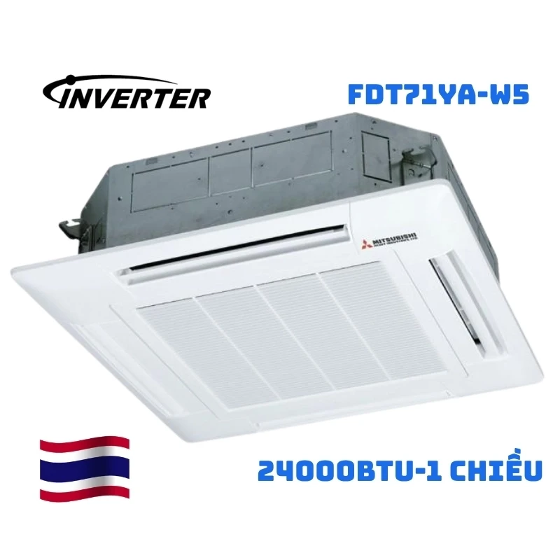 Điều Hoà Âm Trần Cassette Mitsubishi Heavy 24000BTU 1 Chiều Inverter FDT70YA-W5