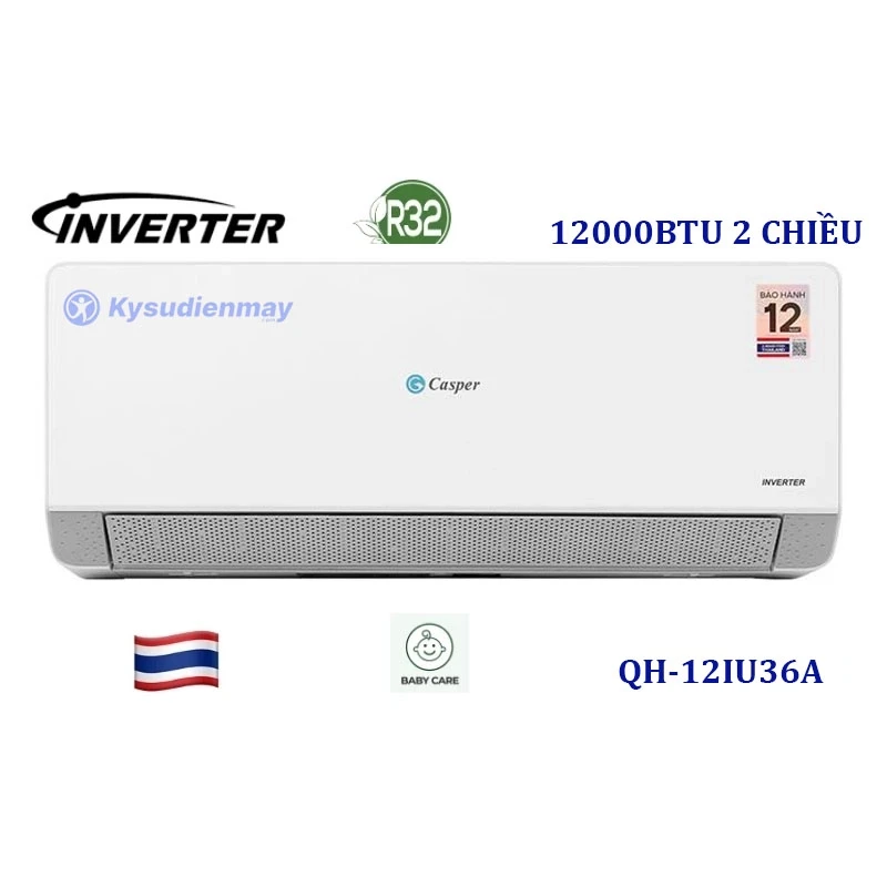 Điều Hòa Casper 12000BTU 2 Chiều Inverter QH-12IU36A