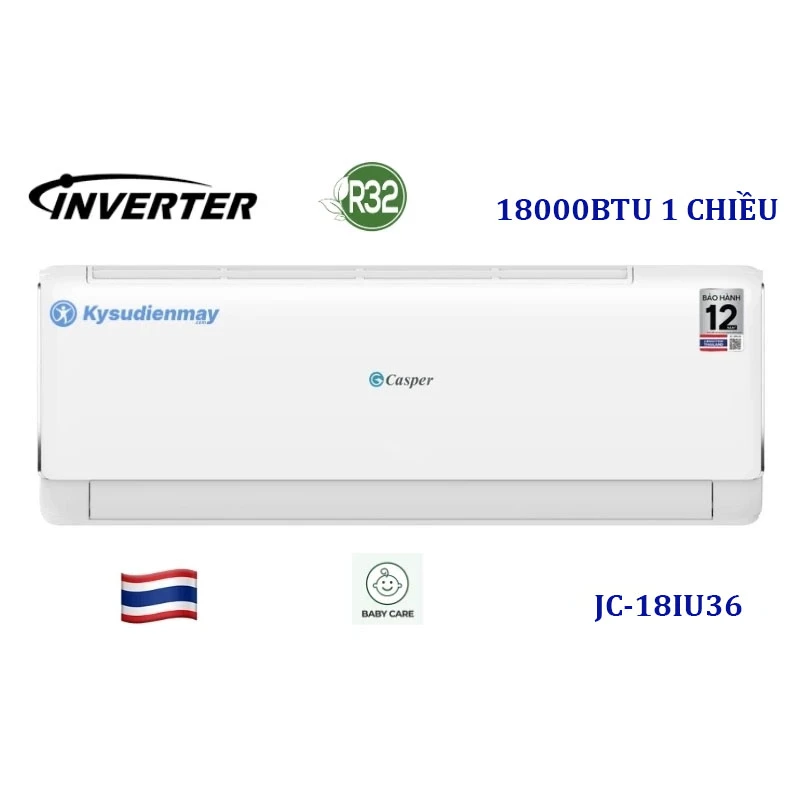 Điều Hòa Casper 18000BTU 1 Chiều Inverter JC-18IU36