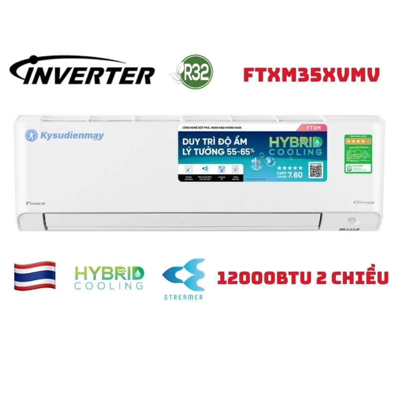 Điều Hòa Daikin 12000BTU 2 Chiều Inverter Cao Cấp FTXM35XVMV