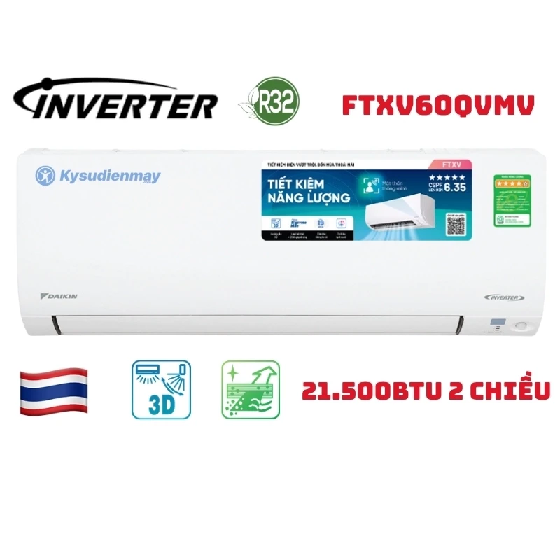 Điều Hoà Daikin 20500BTU 2 Chiều Inverter FTXV60QVMV