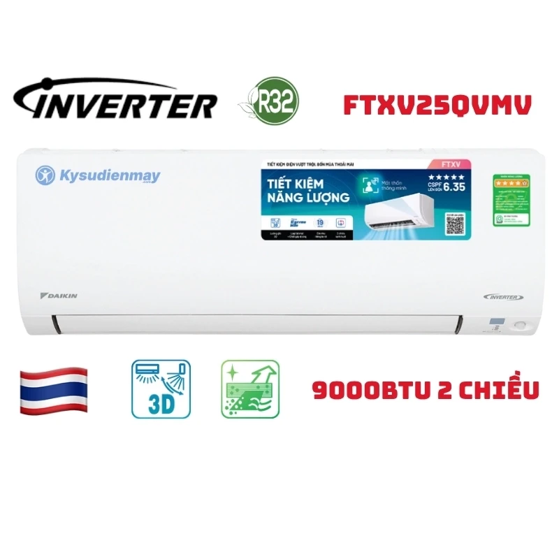 Điều Hòa Daikin 9000BTU 2 Chiều Inverter FTXV25QVMV