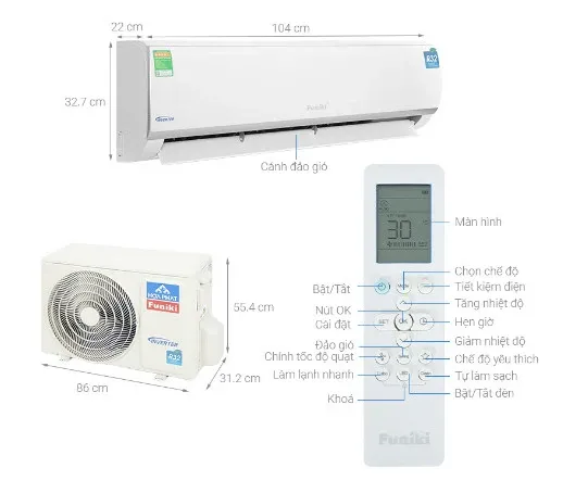 Điều Hòa Funiki 24000BTU 1 Chiều Inverter HIC24TMU