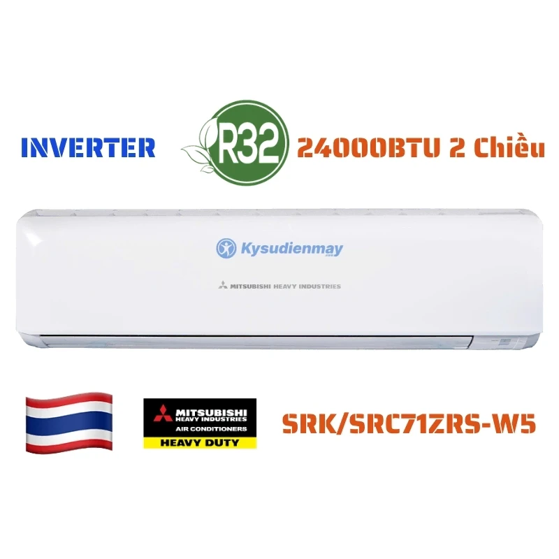 Điều Hòa Mitsubishi Heavy 24000BTU 2 Chiều Inverter SRK/SRC71ZRS-W5