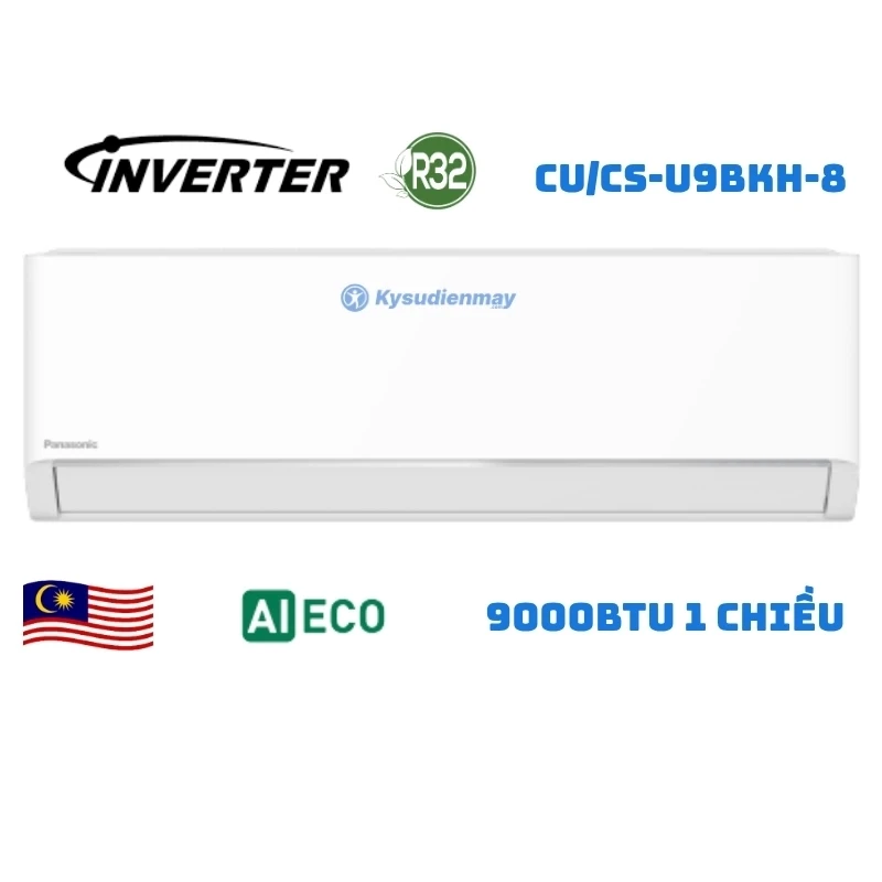 Điều Hoà Panasonic 9000BTU 1 Chiều Inverter Cao Cấp CU/CS-U9BKH-8