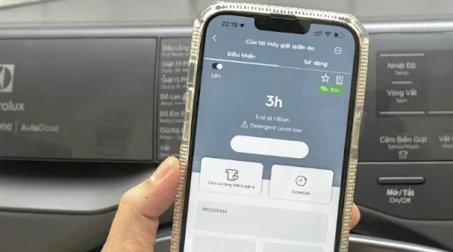 Điều khiển máy giặt dễ dàng qua ứng dụng Electrolux