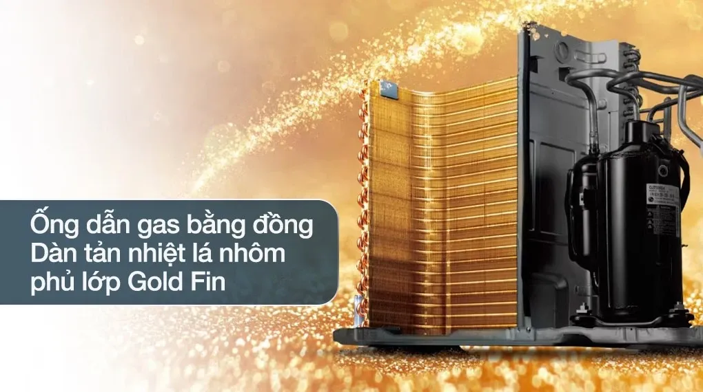 Độ bền cao nhờ dàn tản nhiệt bằng đồng nguyên chất