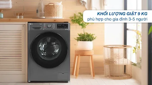Khối lượng giặt 9kg – Phù hợp gia đình 3–5 người