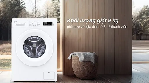 Khối lượng giặt 9kg – Phù hợp cho gia đình 3–5 người