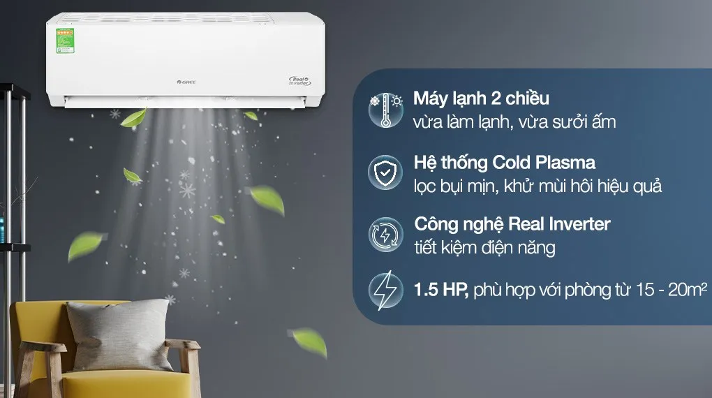 Không còn lo vi khuẩn, bụi mịn với điều hòa Gree