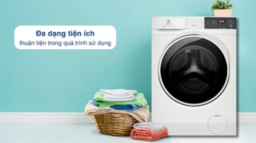 Kiểu dáng tinh gọn, khối lượng giặt 9kg - sấy 6kg linh hoạt