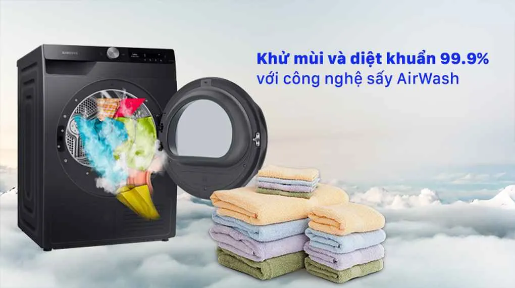 Loại bỏ 99,9% vi khuẩn với chế độ sấy vệ sinh Hygiene Care