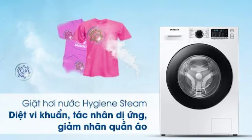 Loại bỏ vi khuẩn đến 99.9% bằng giặt hơi nước Hygiene Steam