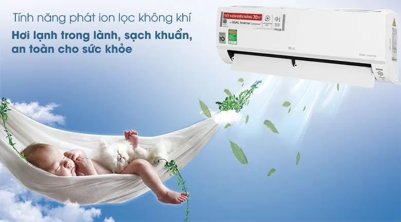 Lọc không khí và bảo vệ hô hấp với chế độ tạo ion