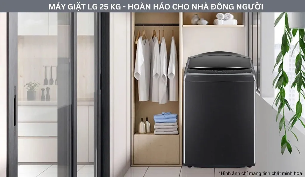 Giặt khối lượng lớn 25kg nhưng vẫn tiết kiệm không gian