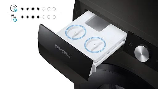 Ngăn AI Dispenser tự động phân bổ nước giặt, nước xả