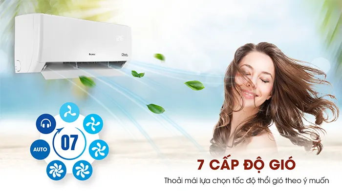 Quạt gió 2 chiều với 7 cấp độ tùy chỉnh