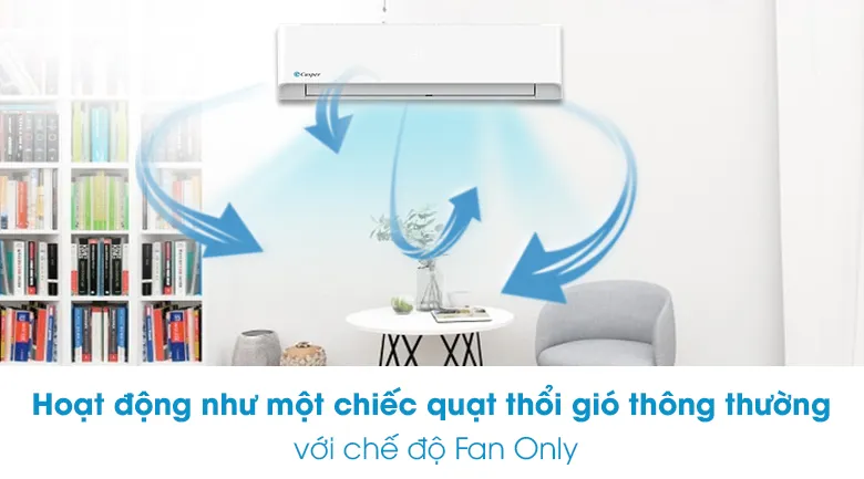 Thổi gió dịu nhẹ phù hợp với trẻ em và người già nhờ chế độ Fan Only