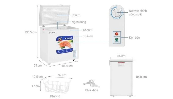 Tủ Đông Hòa Phát 162 Lít HCF 336S1N1/ HPF AN6162