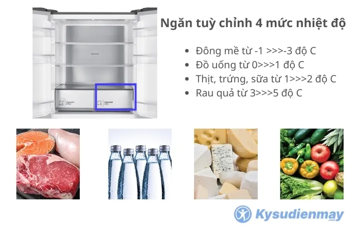 Ngăn chuyển đổi linh hoạt trên tủ lạnh Hitachi