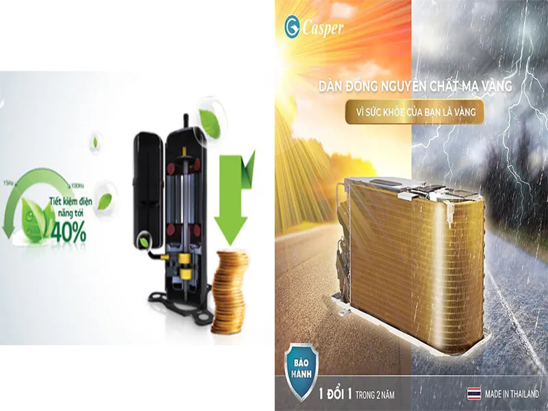 Vật liệu bền bỉ – Dàn đồng, cánh mạ vàng