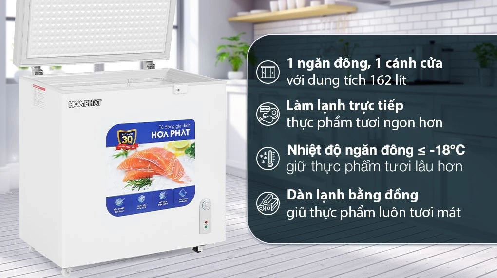 Tủ Đông Hòa Phát 162 Lít HCF 336S1N1/ HPF AN6162