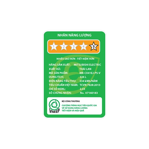 TỦ LẠNH 3 CÁNH MITSUBISHI ELECTRIC MR-CX41EJ-PS-V 326 Lít INVERTER