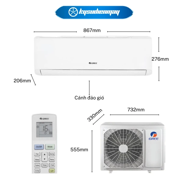 Điều Hòa Gree 1 Chiều 12000BTU COSMO12CN