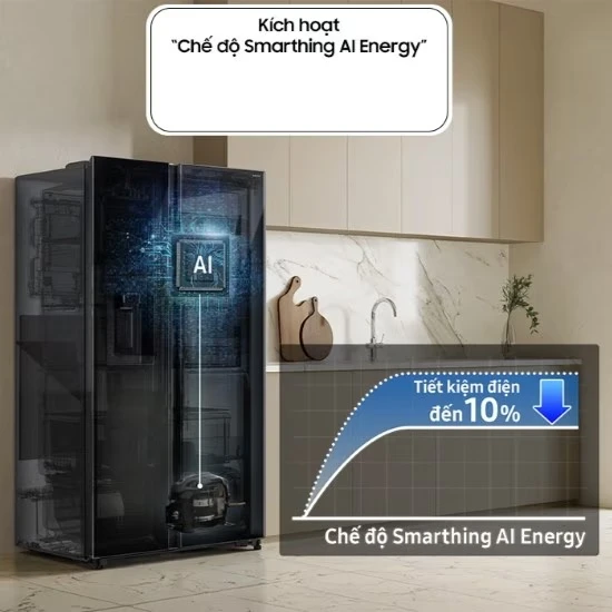Tủ Lạnh Samsung Bespoke AI Side by Side RS80F65J2BSV