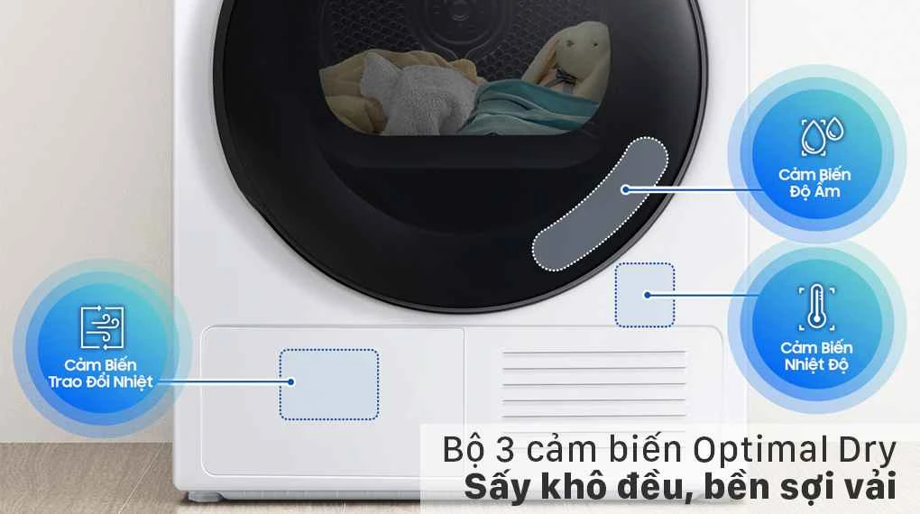 Máy sấy bơm nhiệt Samsung 9 kg DV90T6240LB/SV