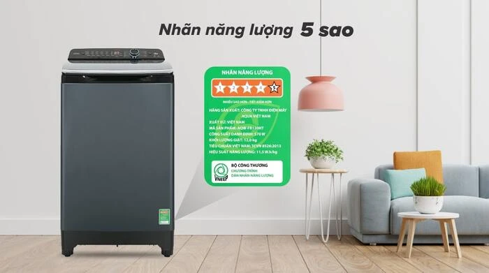 Máy Giặt Lồng Đứng Aqua 12 Kg AQW-FR120HT.BK
